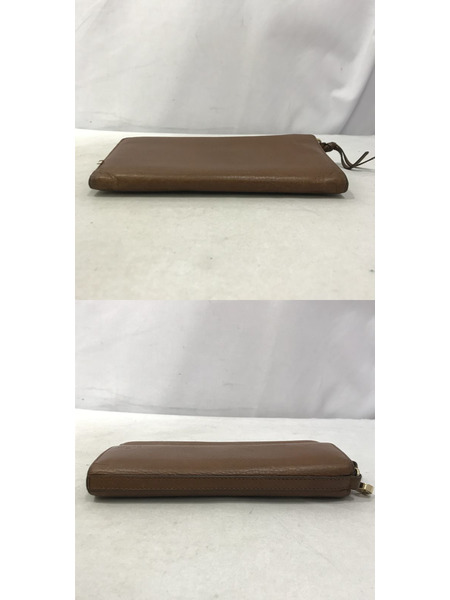 長財布 レザーロングウォレット キャメル 323396