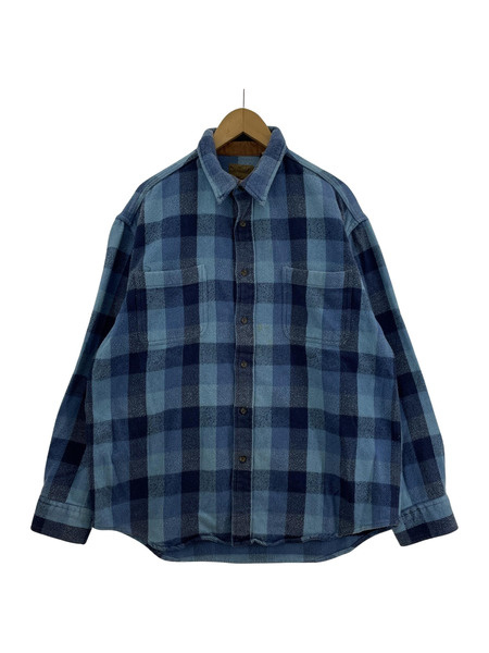 old st.johnsbay flannel heavy 青 L