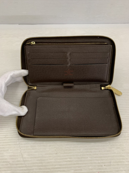 LV/ジッピー・オーガナイザー/ダミエ(・エベヌ 内側破れあり