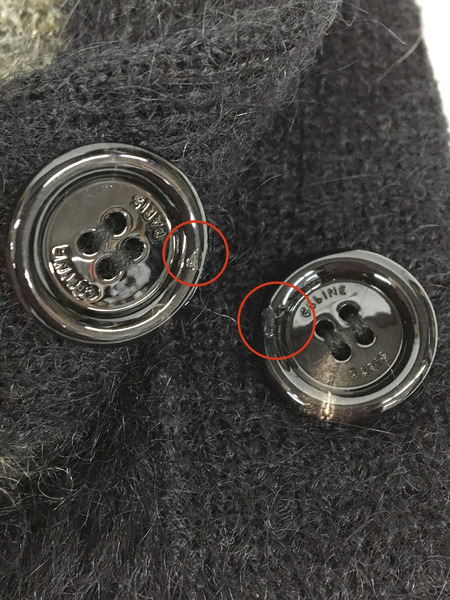 CELINE　メンズラグ衣料 ラインストーンモヘアブレンドカーディガン (XL)