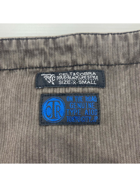 Celt and Cobra ヘリンボーンオーバーオール XS チャコール