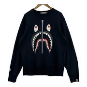 A BATHING APE/SHARK CREW NECK/BLK/XL