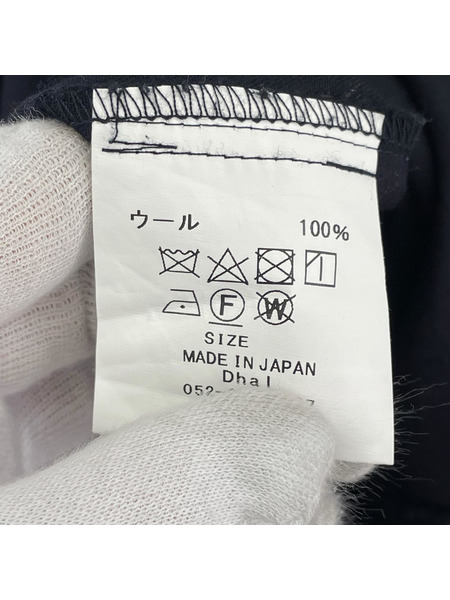 半袖ワンピース dhal ウールギャザーワンピース ネイビー