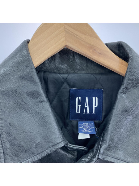 OLD GAP 90s レザーカーコート（XL）黒