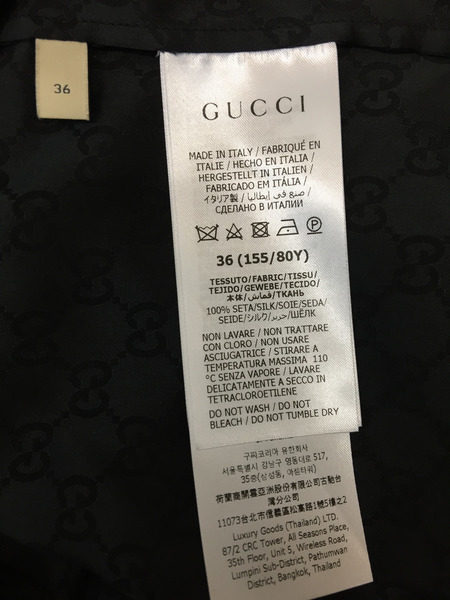 GUCCI GG 24SS シルク クレープシャツ 36 ブラック