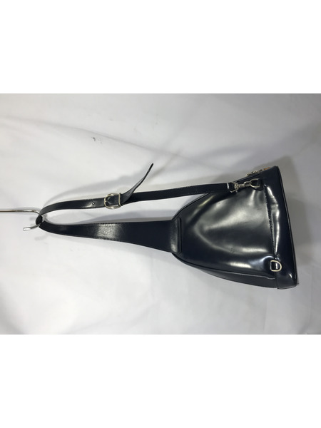 ショルダーバッグ ワンショルダー バンブー エナメル ネイビー