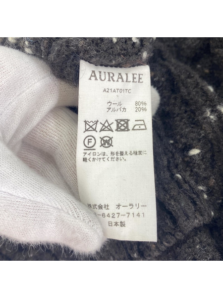 AURALEE A21AT01TC Wool Baby Alpaca Cable Knit (4)