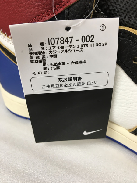 fragment desin×UNION×NIKE AIR JORDAN 1 RETRO HI OG SP IO7847-002