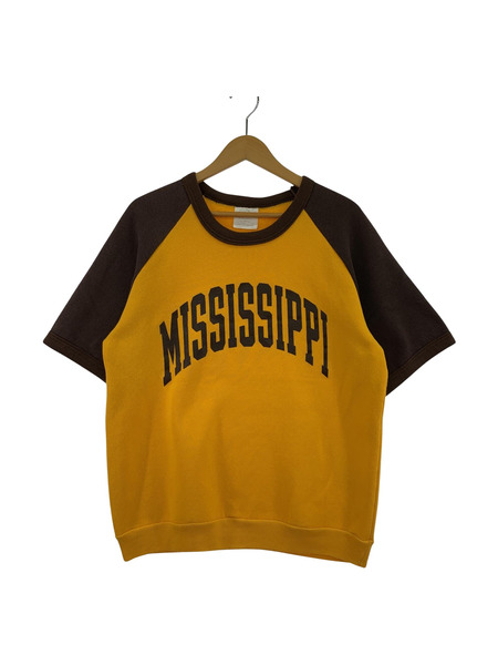 80s raglan sweat MISSISSIPPI イエローブラウン L