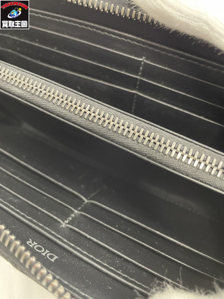 長財布 Dior/オブリーク/ブラック/ラウンドジップ