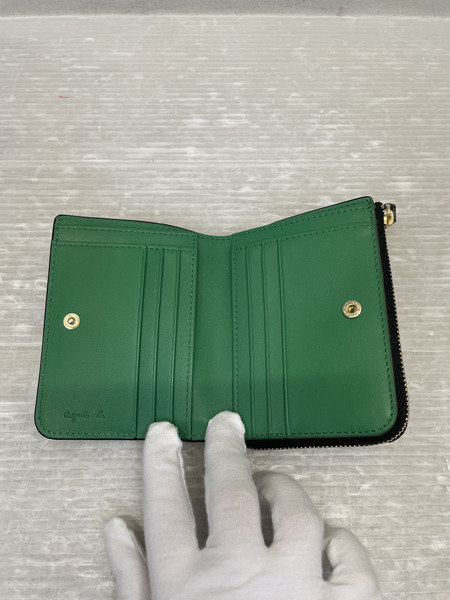 agnes b. L字ジップ コンパクトウォレット 黒