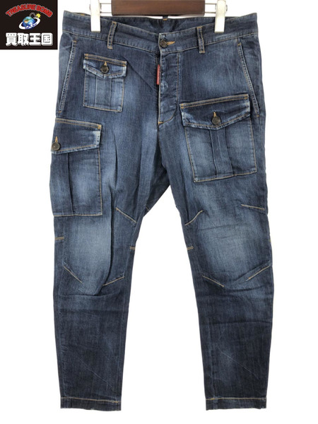 DSQUARED2 22SS MULTIPOCKETS CARGO SEXY CARGO FIT JEANS BLUE[値下]