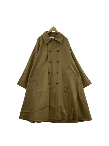 soerte/Oversize double breasted stand collar coat/2/ブラウン