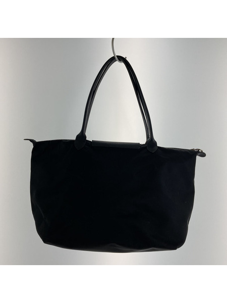 LONGCHAMP ナイロン/レザー トートバッグ 黒