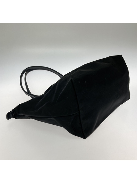 LONGCHAMP ナイロン/レザー トートバッグ 黒