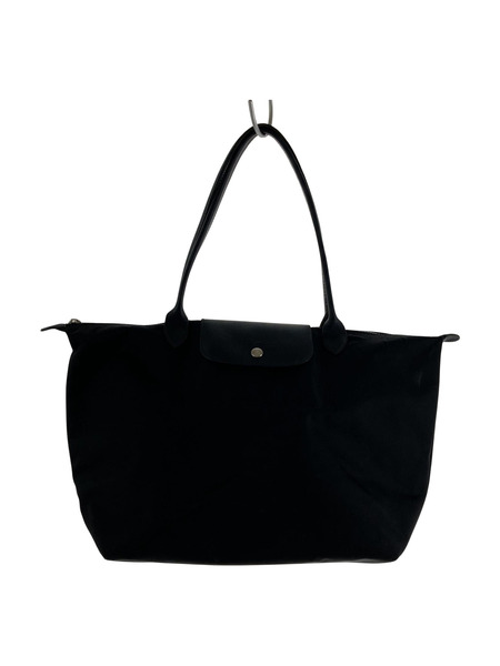 LONGCHAMP ナイロン/レザー トートバッグ 黒