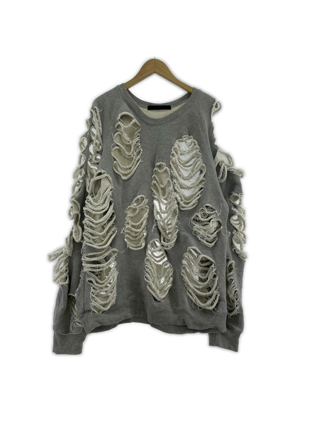 スウェット・トレーナー JUN NAKAYAMA DISTRESSED CREWNECK SWEAT