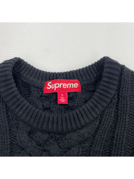 Supreme ニット・セーター 23aw Applique Cable Knit Sweater-s