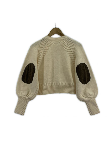 BEAMS BOY カーディガン エルボーパッチカーディガン クリーム