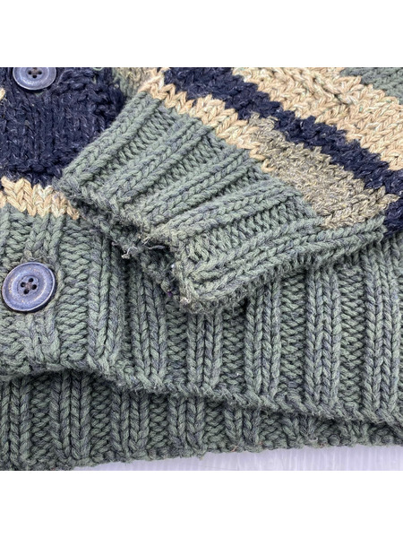 RRL カモフラ ショールカラーコットンニットカーディガン L