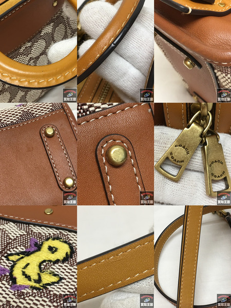 COACH ショルダーバッグ 2way シグネチャー アヒル ブラウン