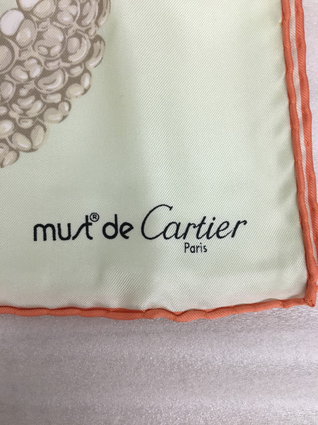 小物 CARTIER must de Cartier カルティエ 大判スカーフ 時計柄