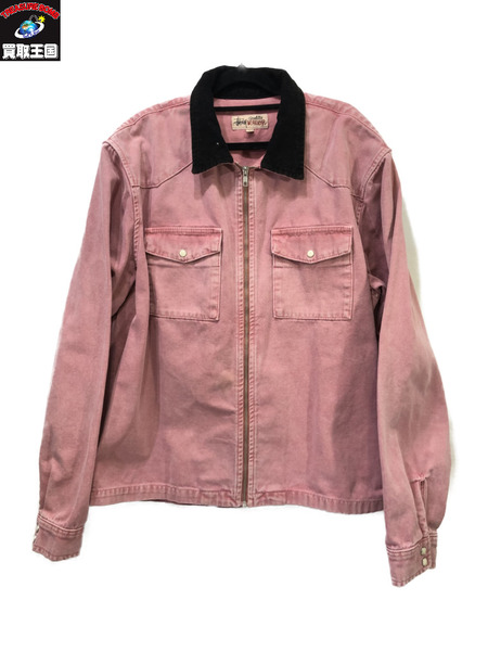 STUSSY　22SS　Washes Canvas Work Shirt　L  ジャケット　ピンク