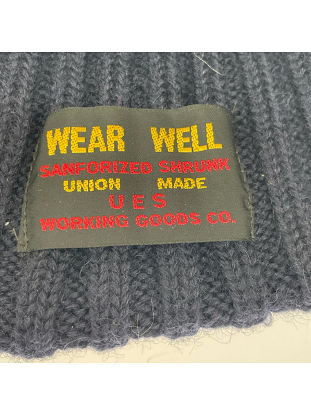 UES ニットキャップ ネイビー