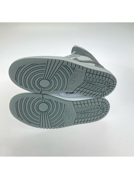NIKE スニーカー Air Jordan 1 Mid White Smoke Grey 27.5cm