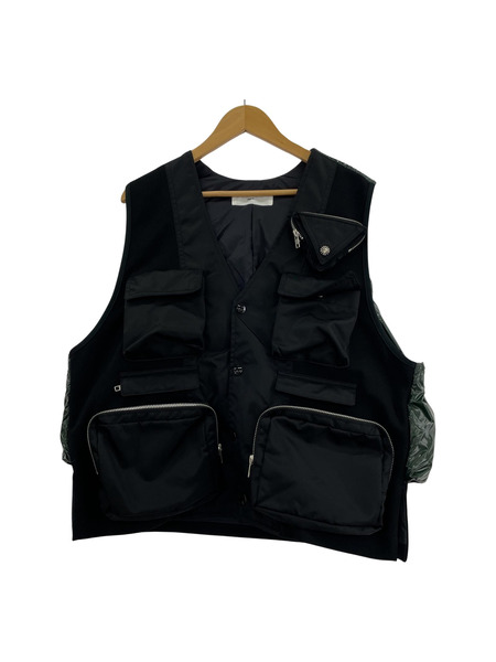 TOGA(VIRILIS）/Coating taffeta vest/パデッドベスト/46/グリーン