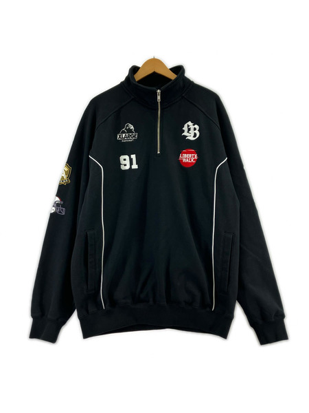 XLARGE スウェット・トレーナー ×LIBERTY WALK ハーフジップ 黒 (L)