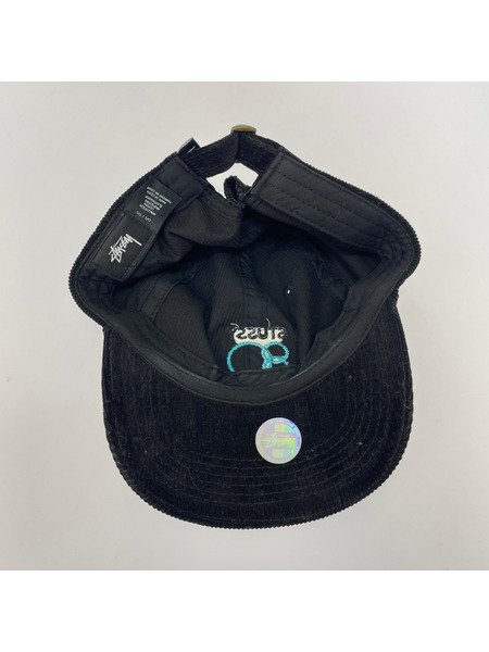 STUSSY キャップ コーデュロイキャップ/BLK