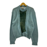 OLD・VINTAGE ニット・セーター 60s/ケーブルニット/レザー切リ替エ