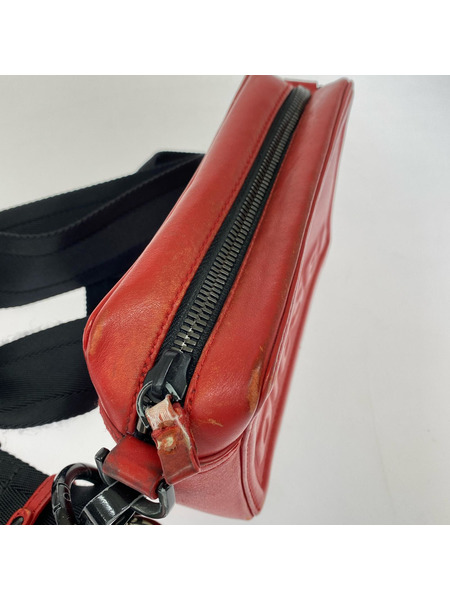 DIESEL ショルダーバッグ ロゴ レザー 赤