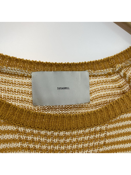 SUGARHILL 22SS COTTON HALF SLEEVE STRIPE KNIT イエロー (2)