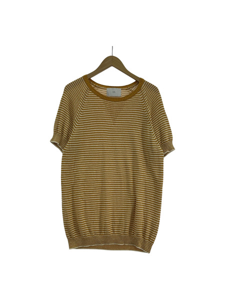 SUGARHILL 22SS COTTON HALF SLEEVE STRIPE KNIT イエロー (2)