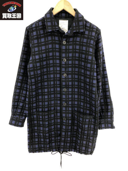 kurt187SHAREEF DOUBLE JQ CHECK SHIRTS COAT ミント