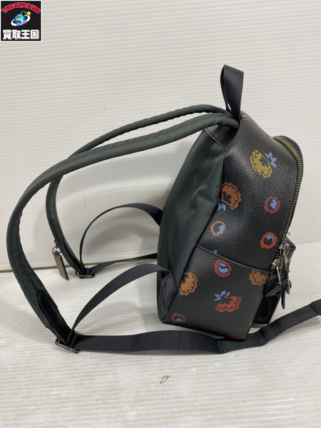 リュックサック・バックパック 花柄 黒