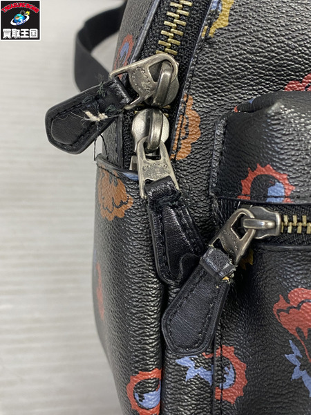 リュックサック・バックパック 花柄 黒