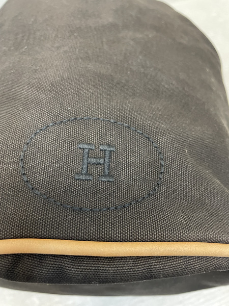 HERMES 巾着 キャンバスショルダーバッグ ブラウン [値下]