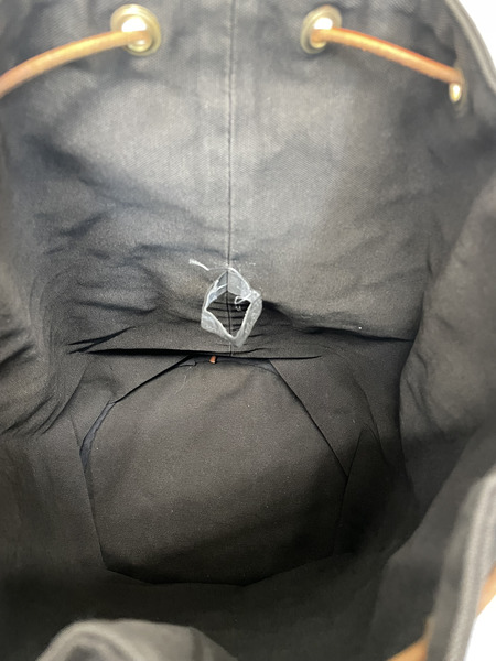 HERMES 巾着 キャンバスショルダーバッグ ブラウン [値下]