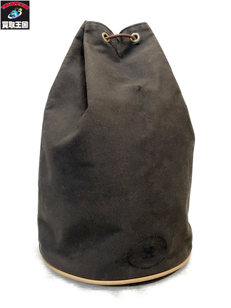 HERMES 巾着 キャンバスショルダーバッグ ブラウン [値下]