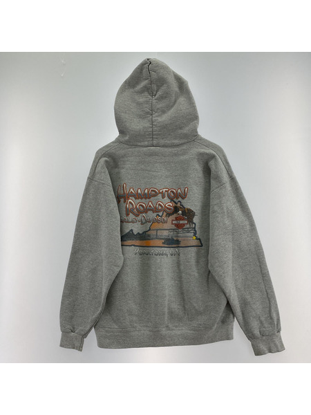 00s harley davidson sweat hoodie グレー M