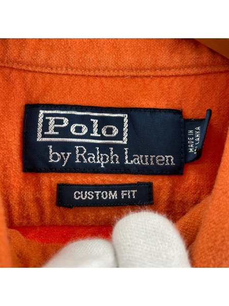 POLO RALPH LAUREN 長袖シャツ チンスト付キ ORN M