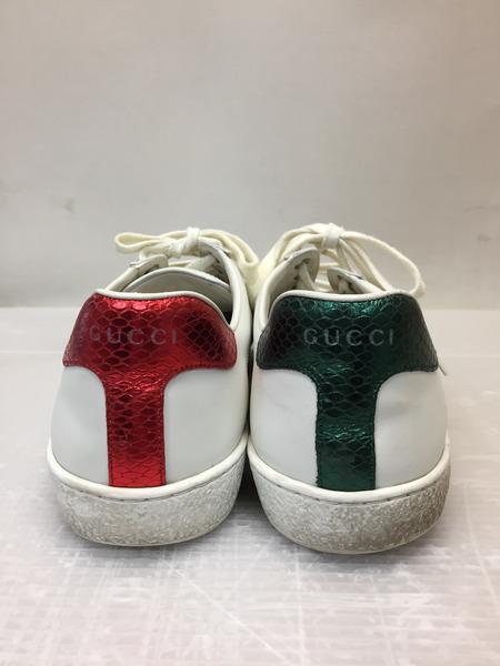 GUCCI エースウェブビー エンブロイダリー付 ローカットスニーカー 7 ホワイト 429446 