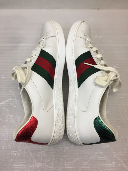 GUCCI エースウェブビー エンブロイダリー付 ローカットスニーカー 7 ホワイト 429446 