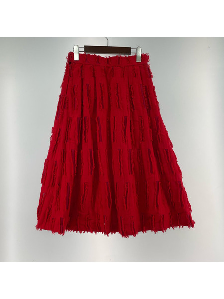 AKIRA NAKA ロングスカート オパール加工 RED