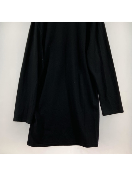 Ann DEMEULEMEESTER/ウールリネン/ハイネックニット/BLK[値下]