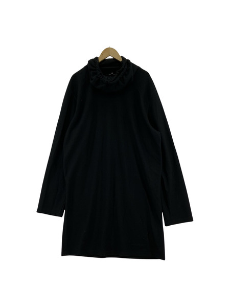 Ann DEMEULEMEESTER/ウールリネン/ハイネックニット/BLK[値下]