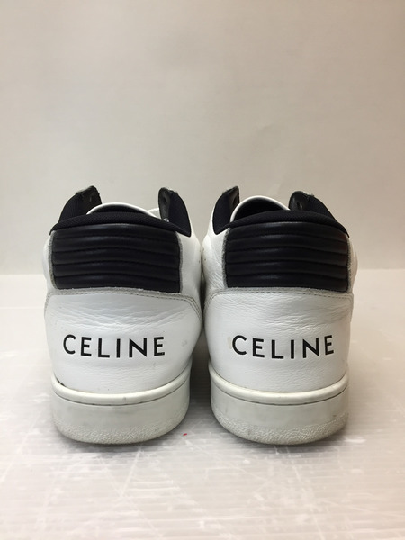 CELINE CT-02 ベルトクロストラップ ミドルカットスニーカー 42 ホワイト